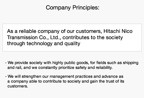 Image : Company Principles